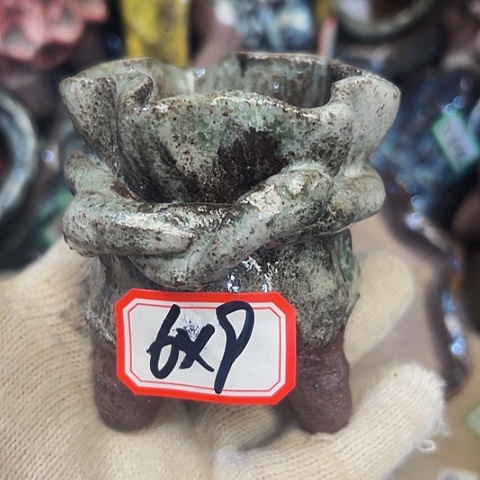 红陶粗陶花盆手工