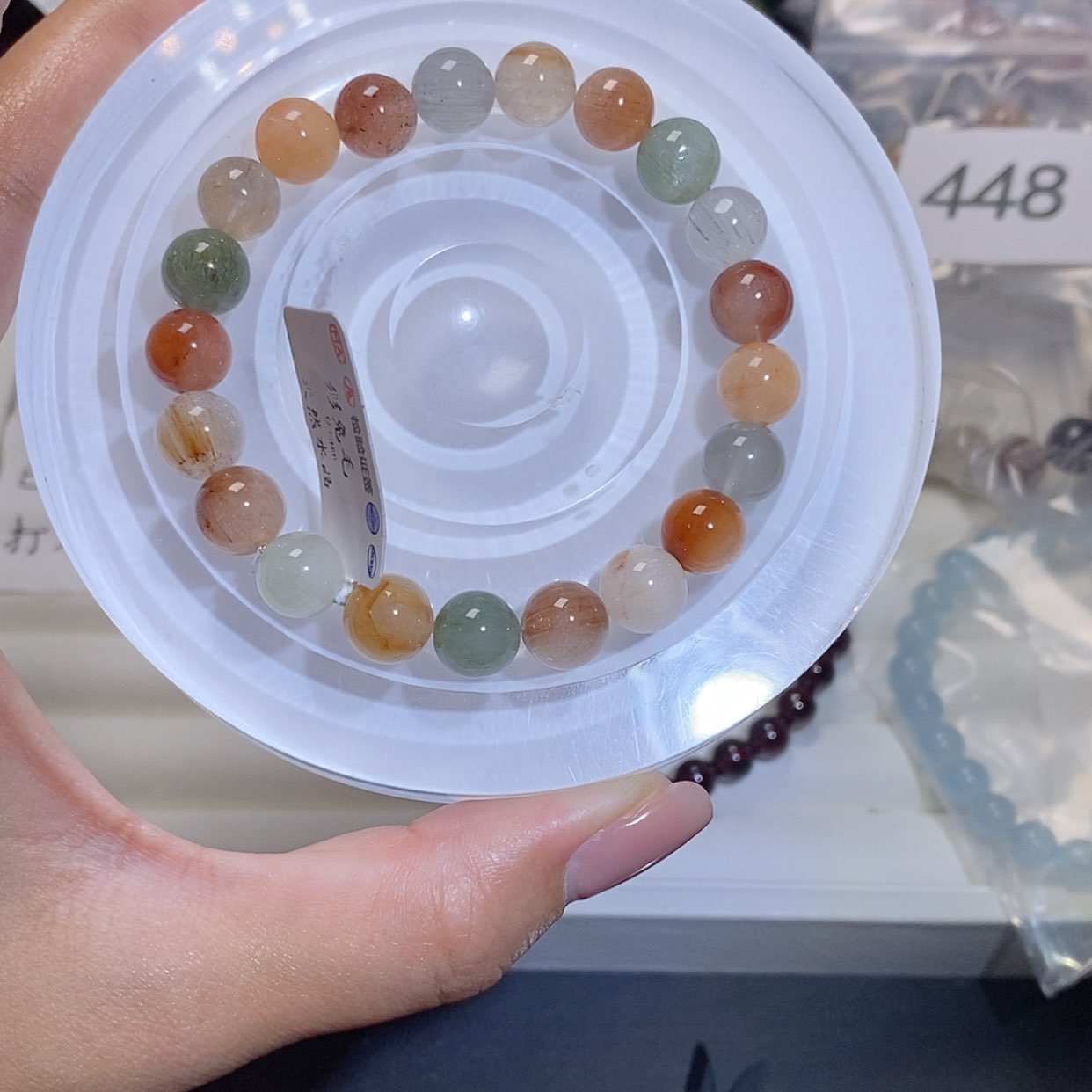 【闪购商品】水晶手链银S925镶嵌彩兔毛296
