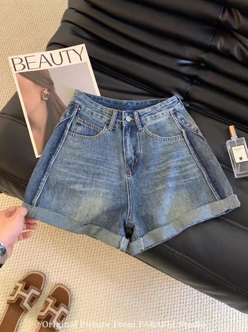 5665潮流直筒时尚短裤牛仔短裤微弹力夏季短裤