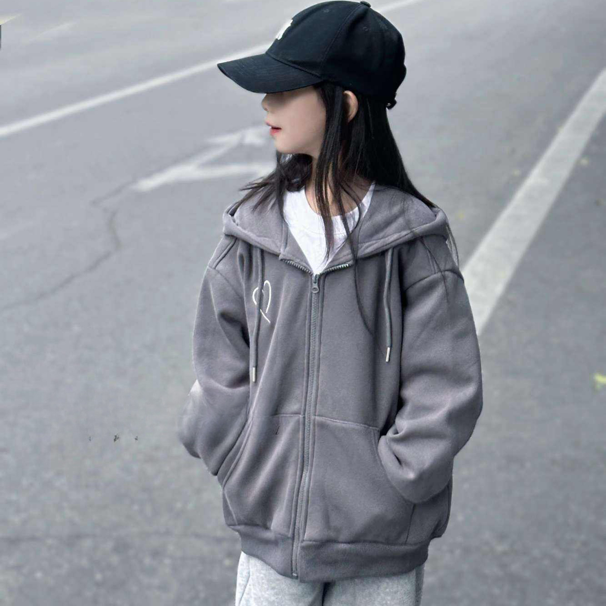 冬款一体绒奥粒绒卫衣拉链外套009