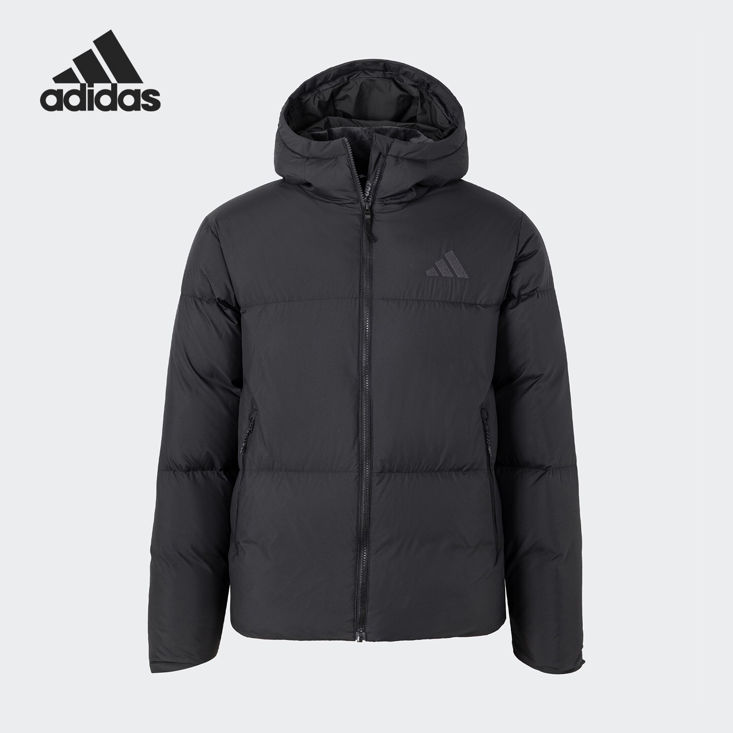 adidas阿迪达斯羽绒服男装保暖连帽鸭绒短款羽绒外套流光风JV6187