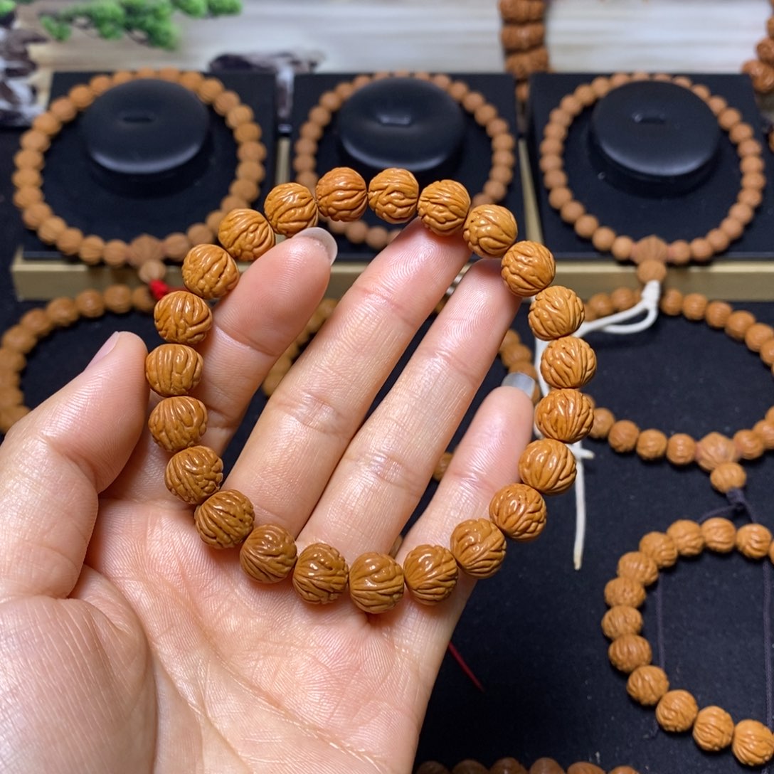 果***爸手串桃核秦岭文玩桃核手串