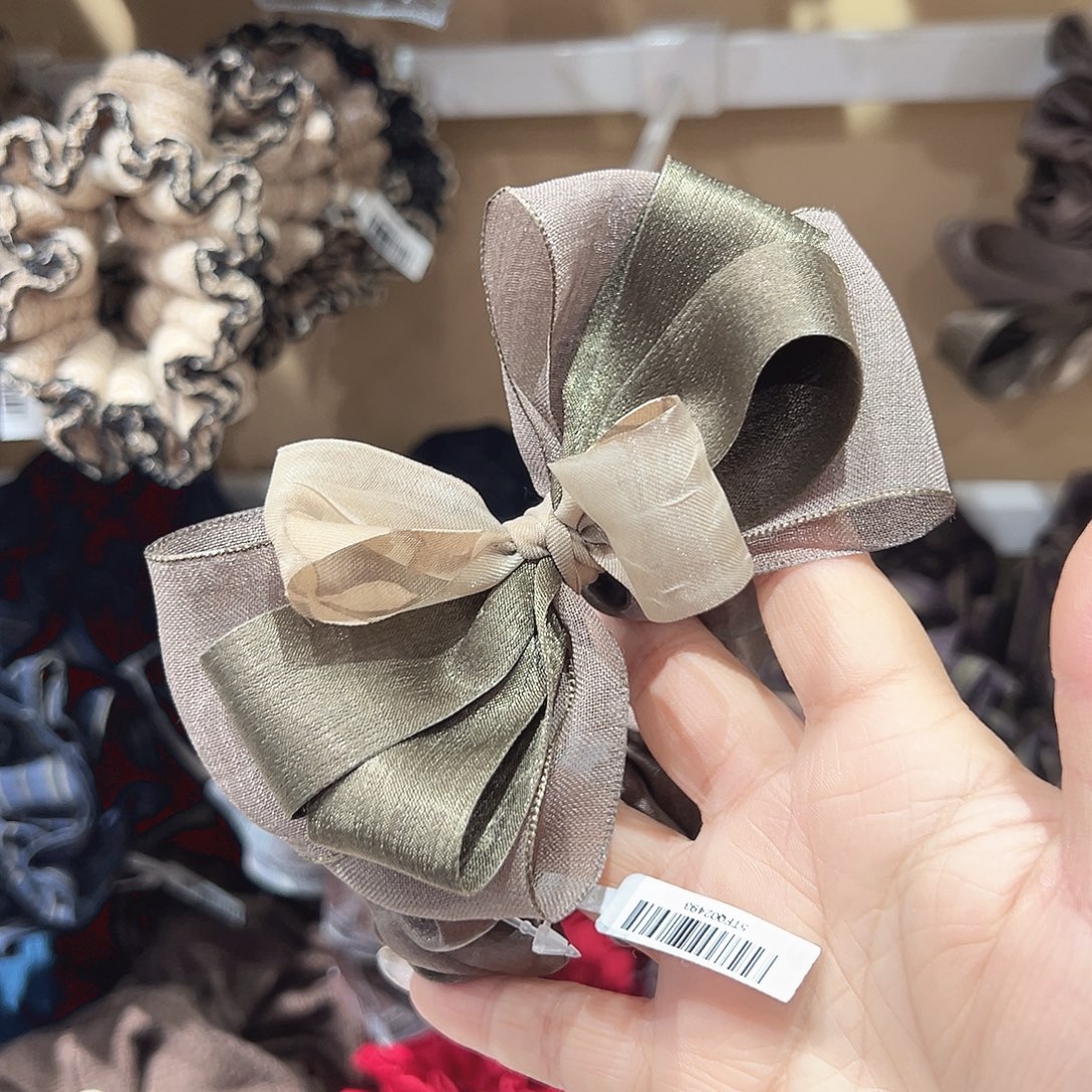 非金属绿色蝴蝶结发圈