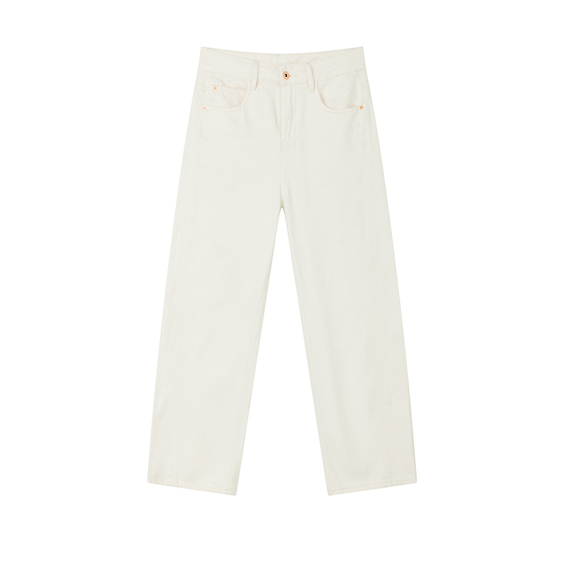 【九月专属】简约高腰牛仔直筒裤W6708