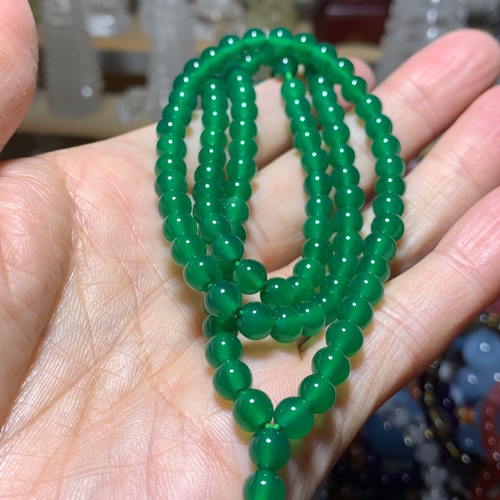 玛瑙/玉髓未镶嵌手链6mm佛珠手链