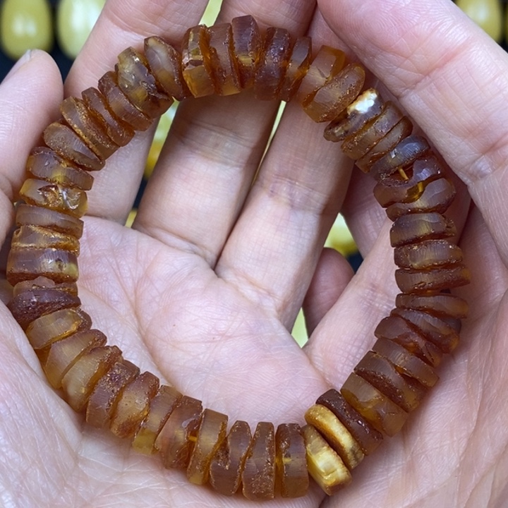 蜜蜡手链未镶嵌天然原矿假一赔十