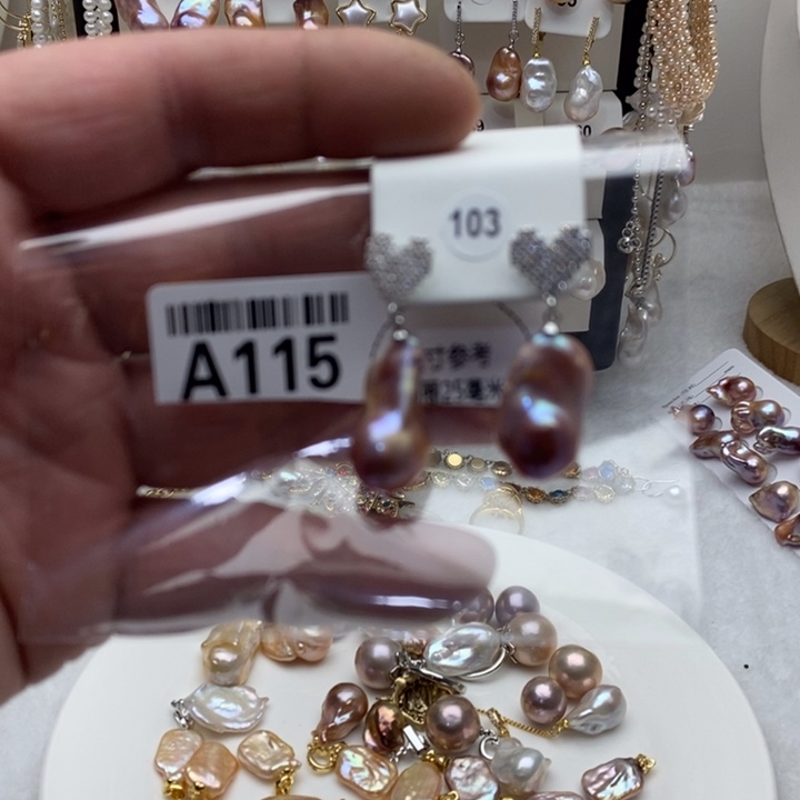 项链淡水珍珠合金115