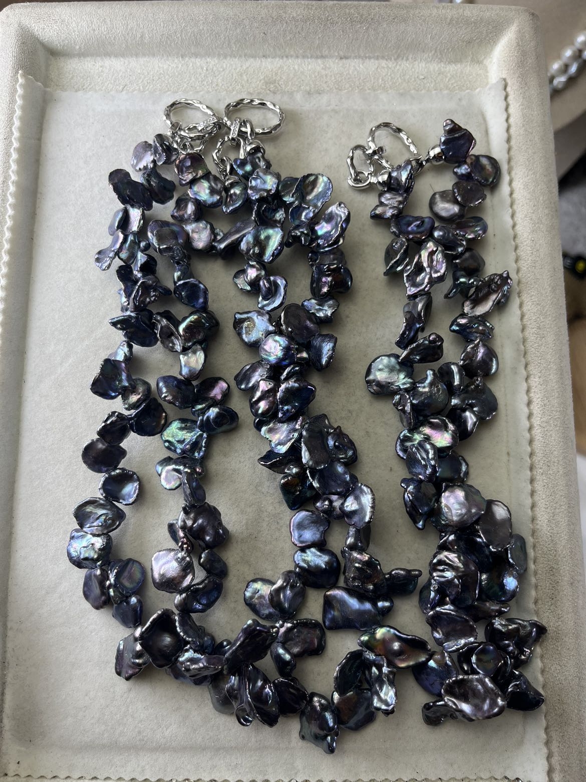 【纯恬】天然淡水莫兰迪色花瓣珍珠项链（多样性发货发一）