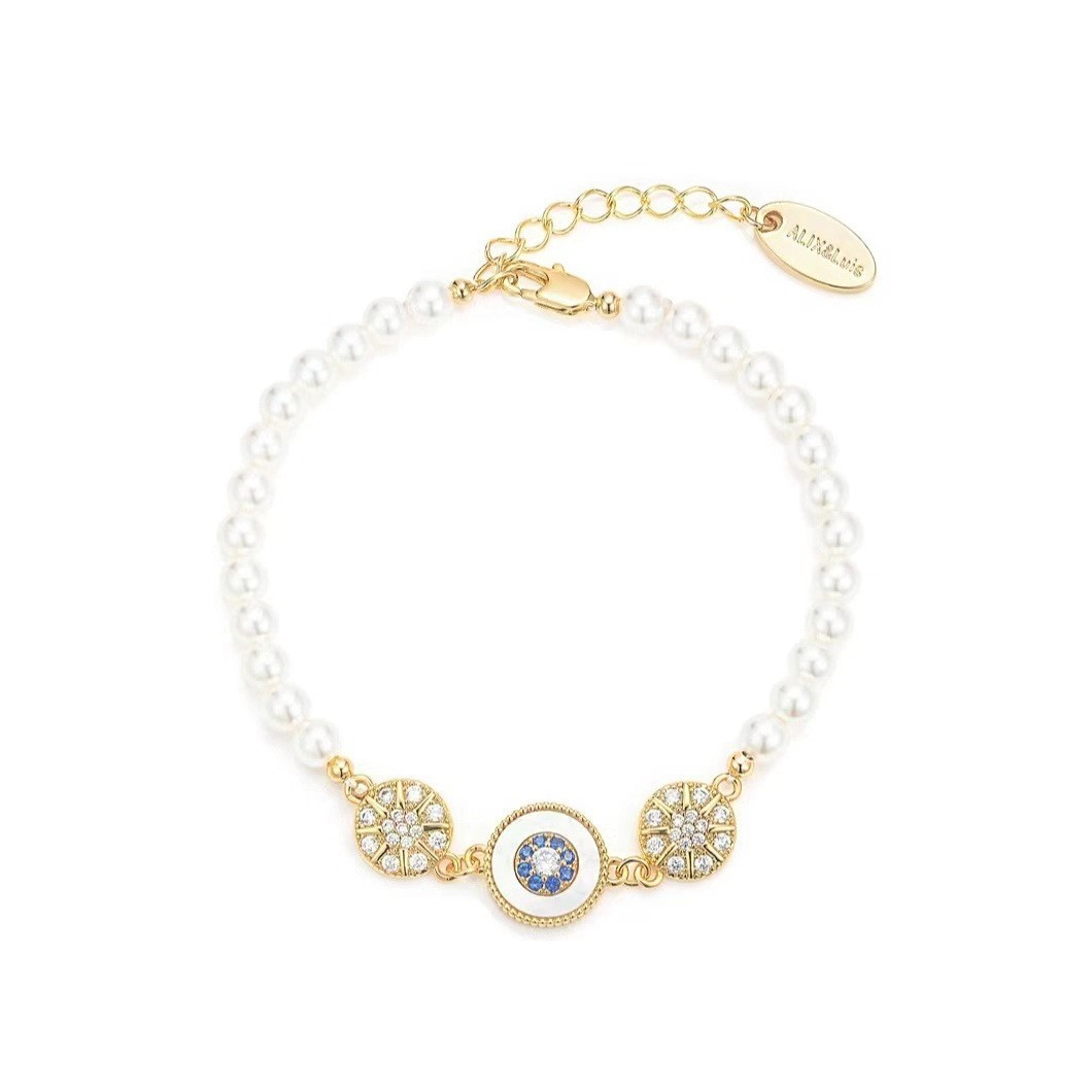 合金手链 1059八芒星施家珠珠手链女不掉色气质轻奢