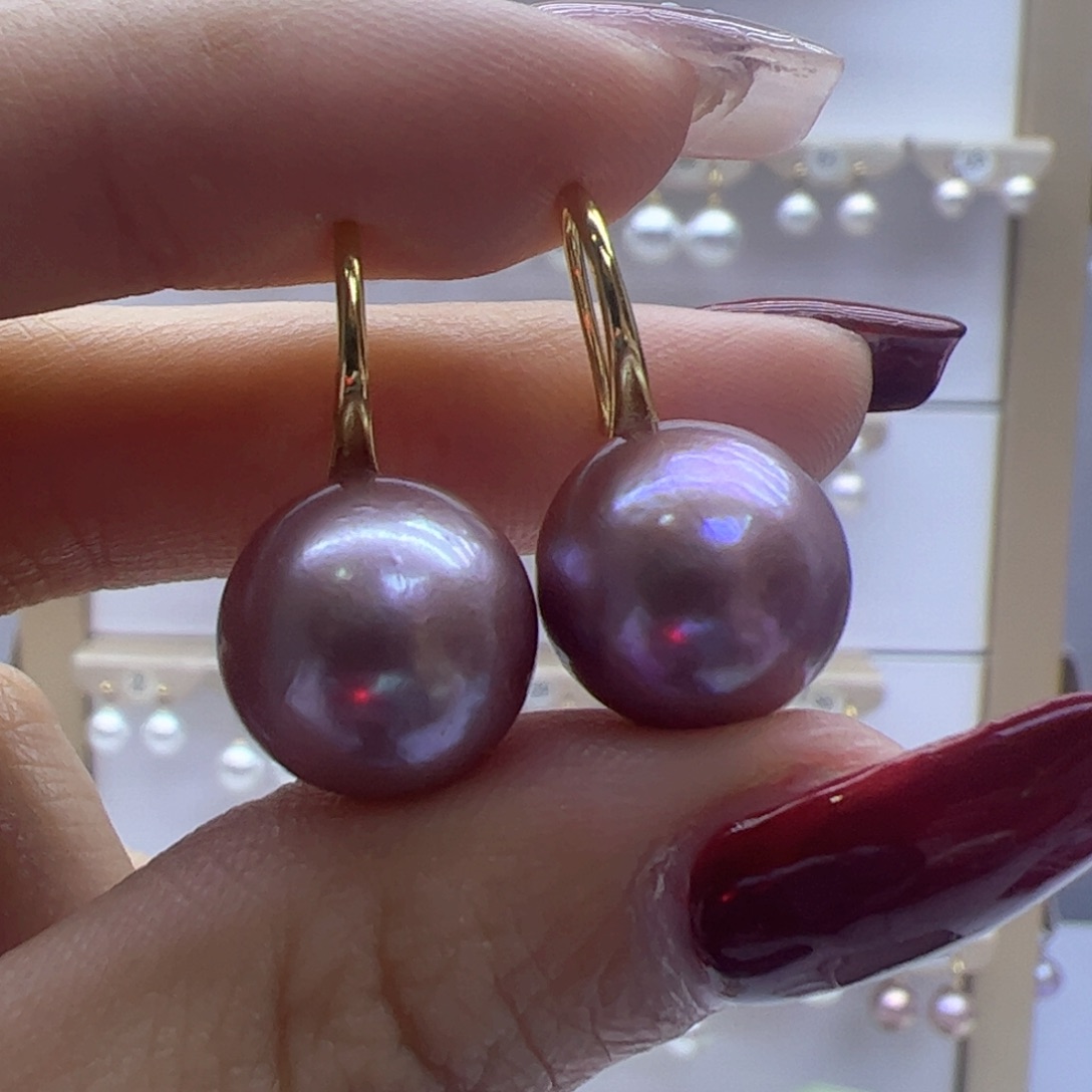 淡水珍珠耳饰银S925镶嵌