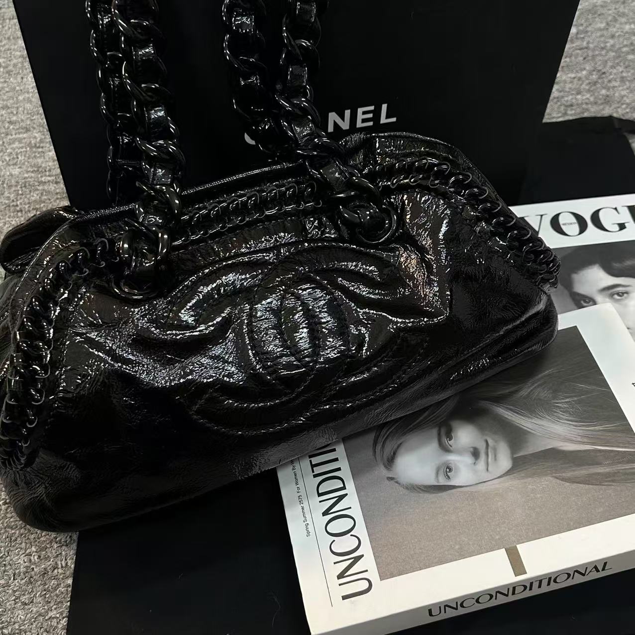 95新 Chanel/香奈儿 泡泡专属/香奈儿亚克力保龄球包/98新