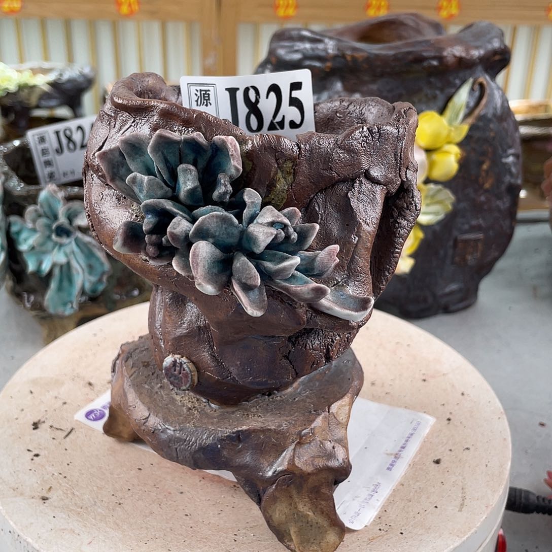 紫砂花盆景德镇手工陶瓷花盆825