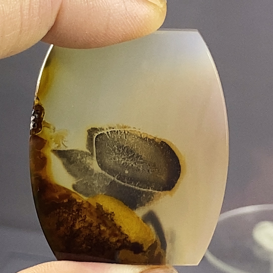 合成碳硅石非金属时尚图纹画面石饰品