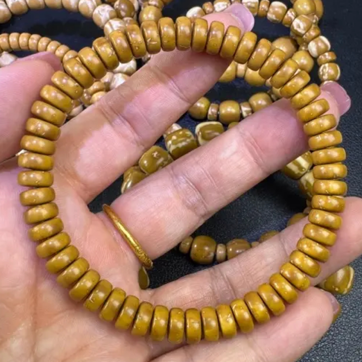 7.5黄金甲纯实心紫金鼠药片手串男女文玩百搭手串