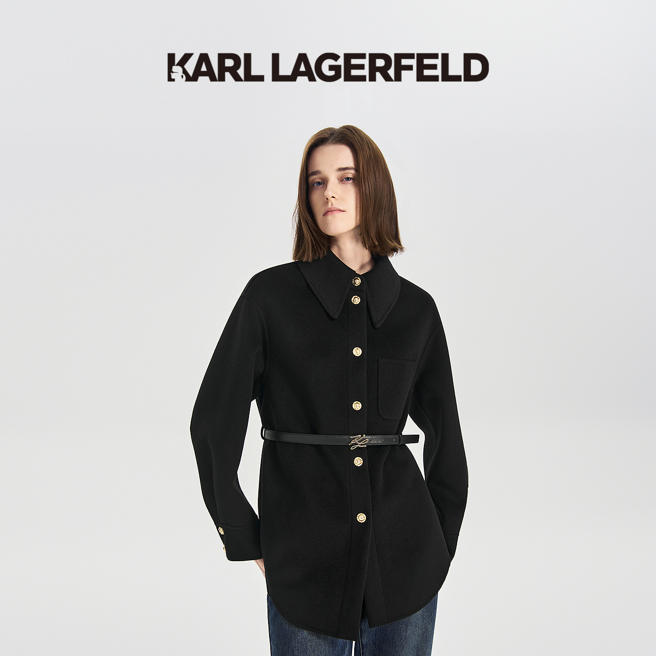 【达人专享】KARLLAGERFELD秋季新款风衣短款M27E2967