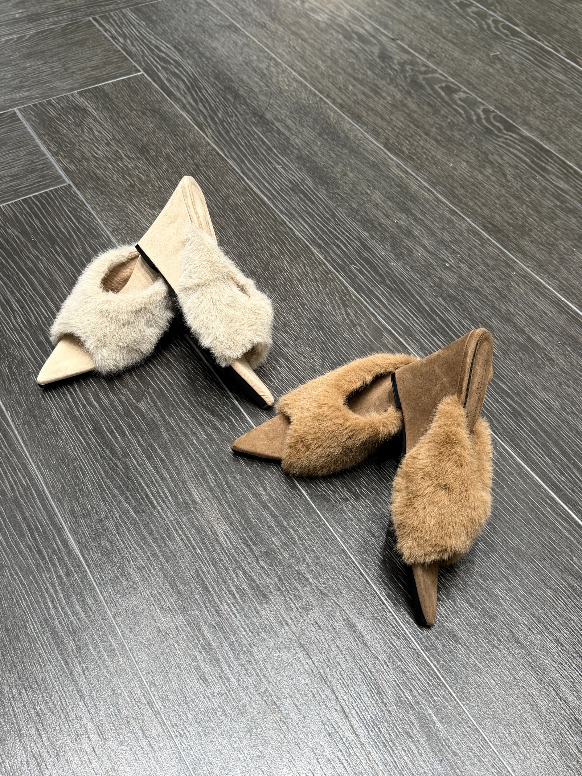 大气元（鞋子）气质坡跟秋冬毛毛鞋