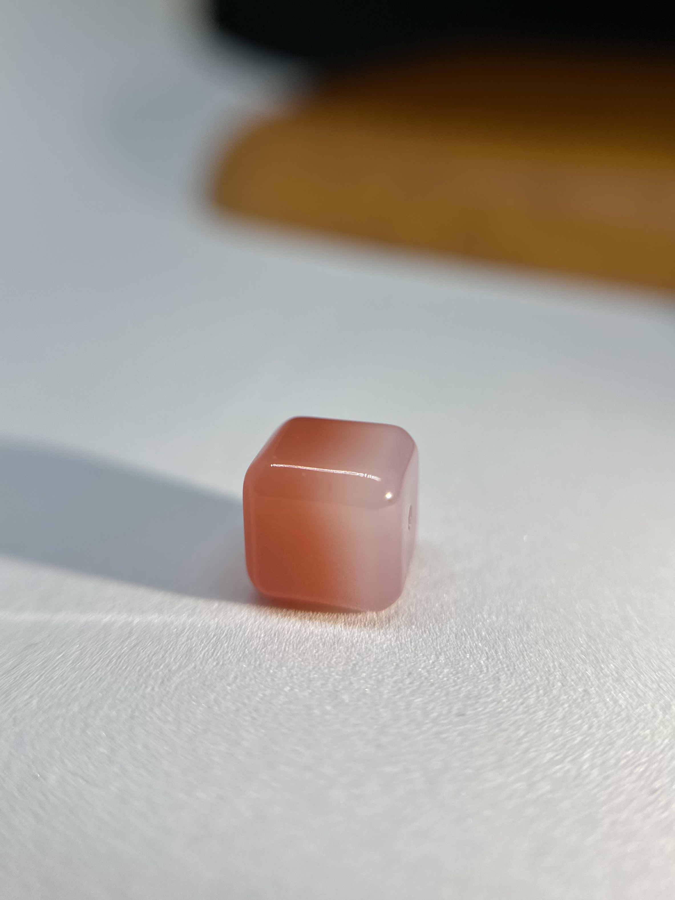 【雲境文玩】粉糯方糖聚宝盆9mm通孔文玩配饰配件