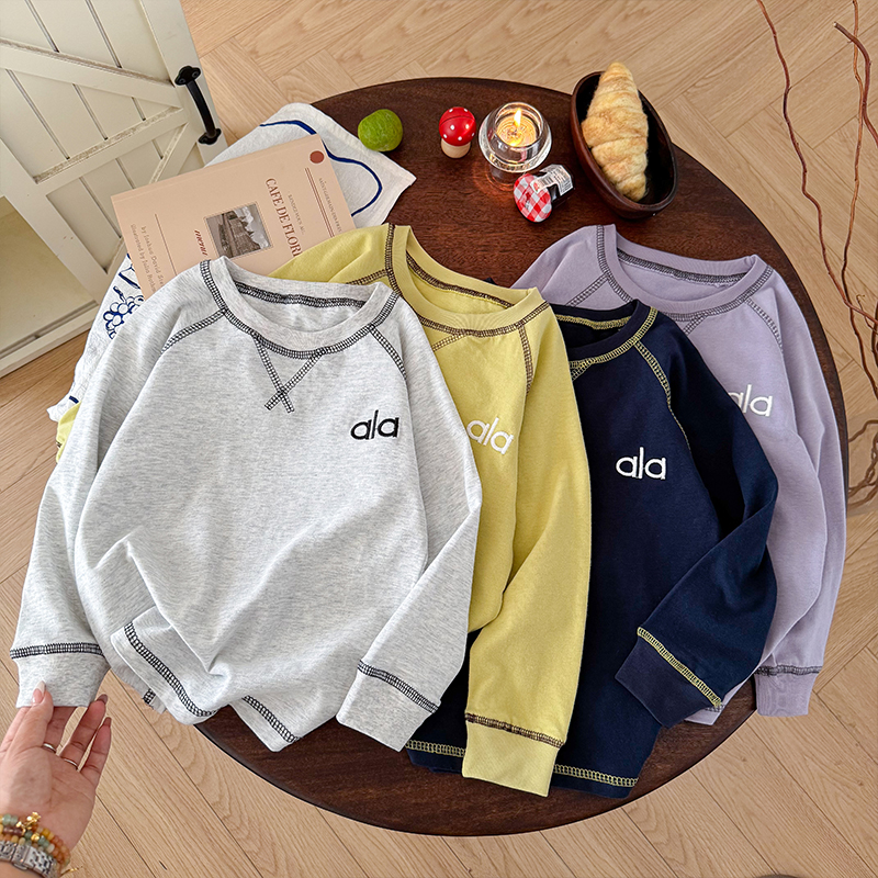 【主播推荐】新款儿童撞线秋季刺绣长袖T恤DDY25250