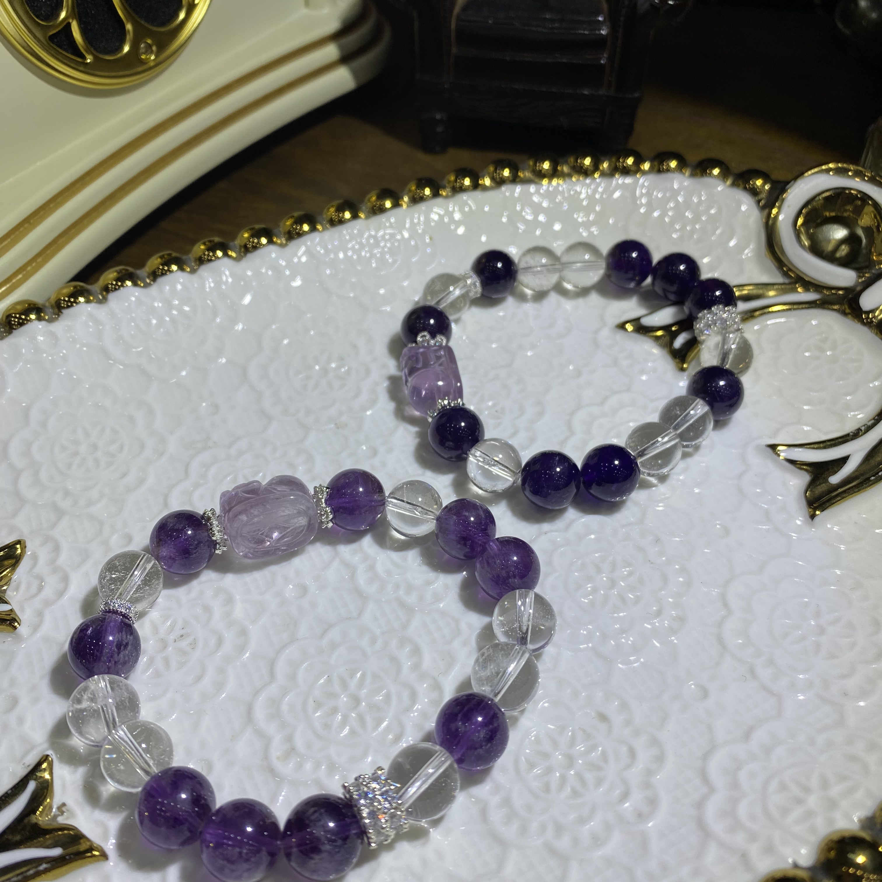 V800-天然水晶多宝手串单圈设计款-多样性发其一