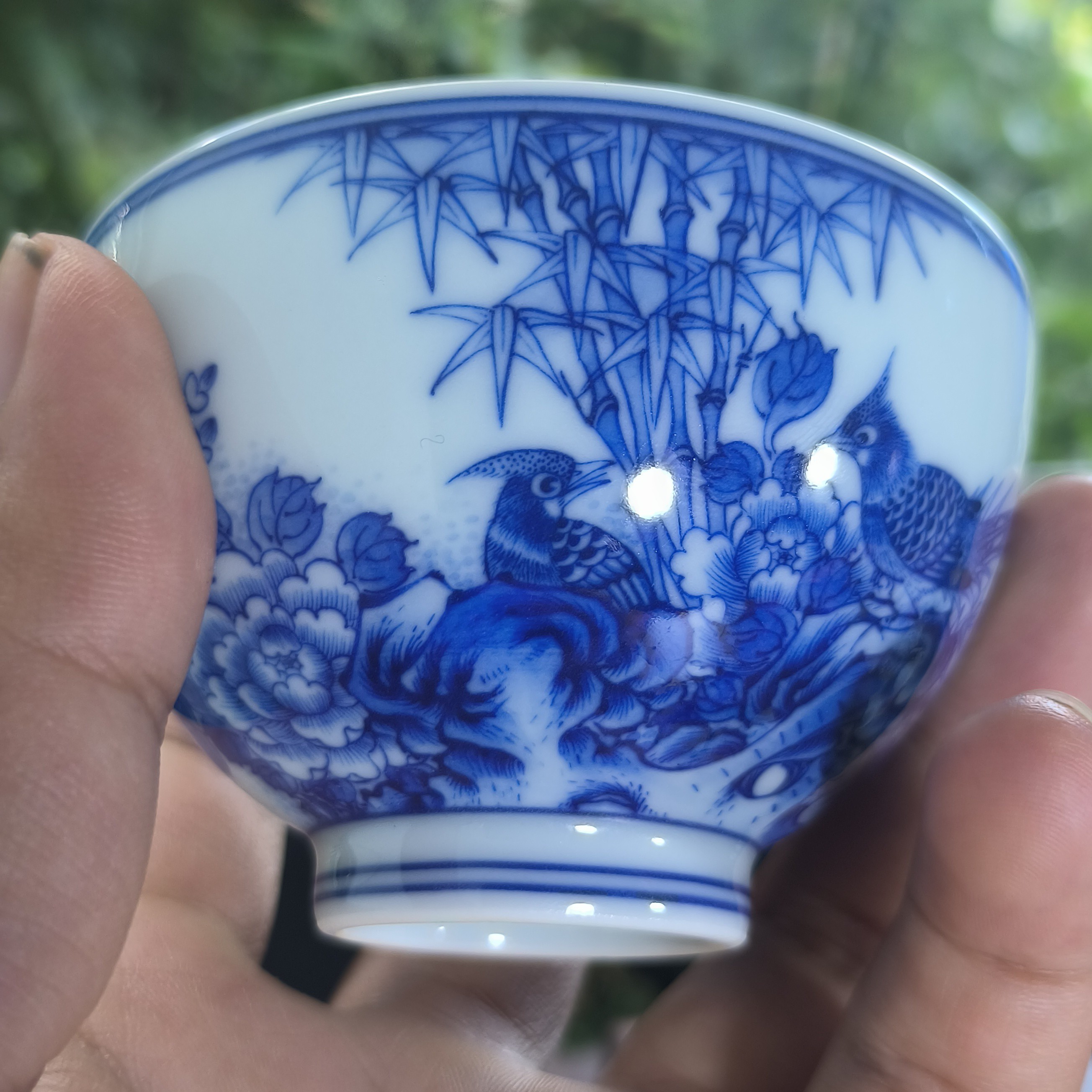 景德镇手工手绘花鸟小杯—一物一拍