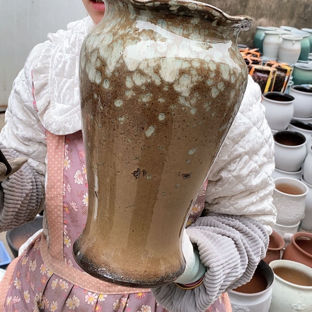 紫砂花盆大瑕疵口17高30