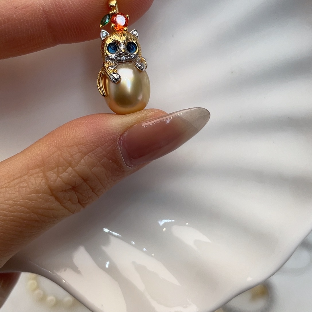 吊坠(不含链)海水珍珠银S925镶嵌