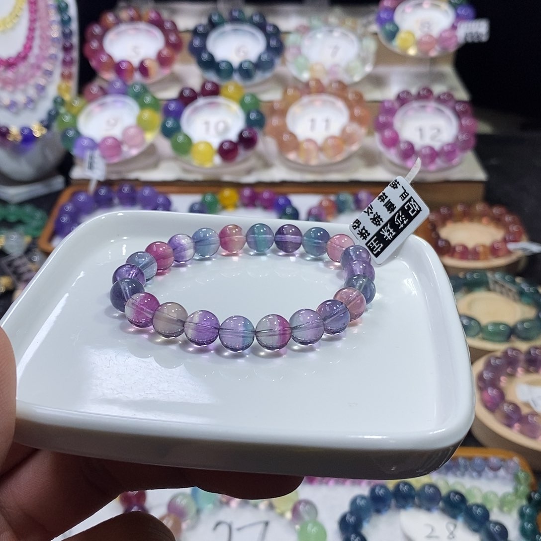 萤石手链未镶嵌西瓜7➕