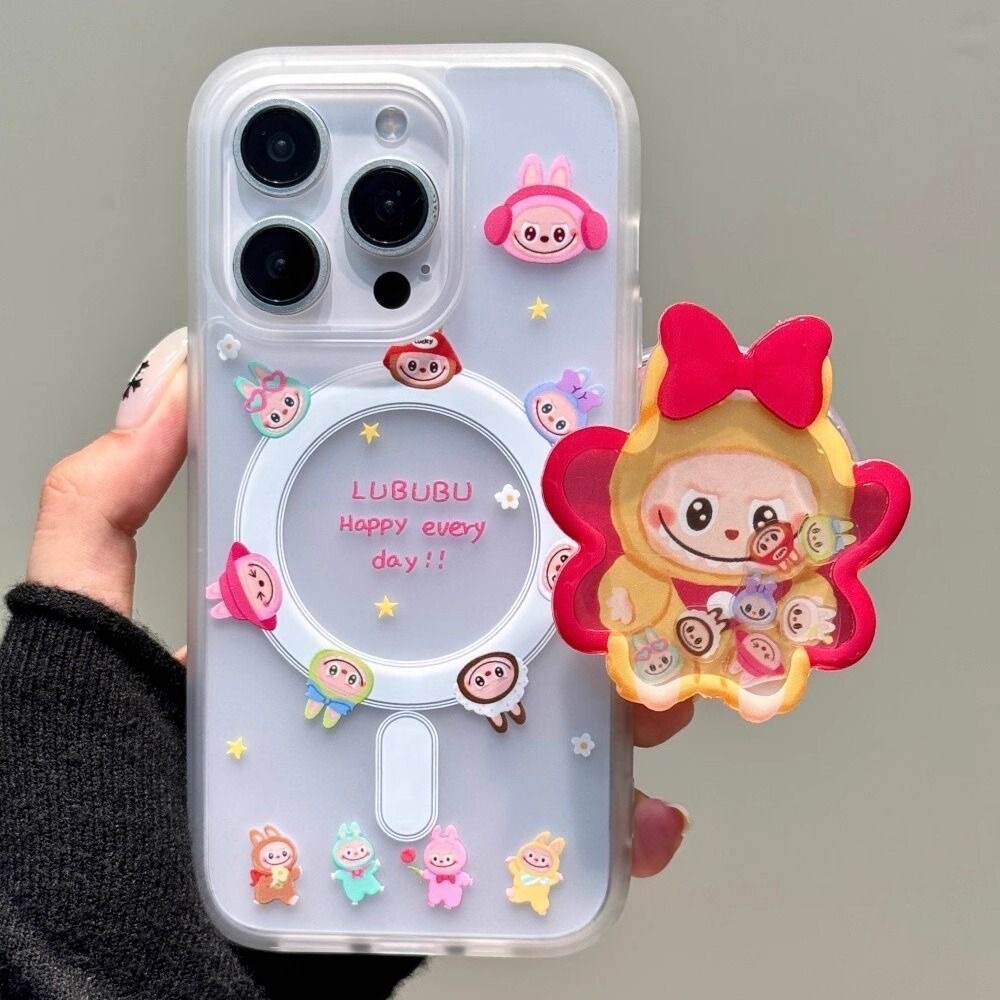 王胖胖蜜蜂拉布布带磁吸适用苹果16promax手机壳iphone1514pro硬1