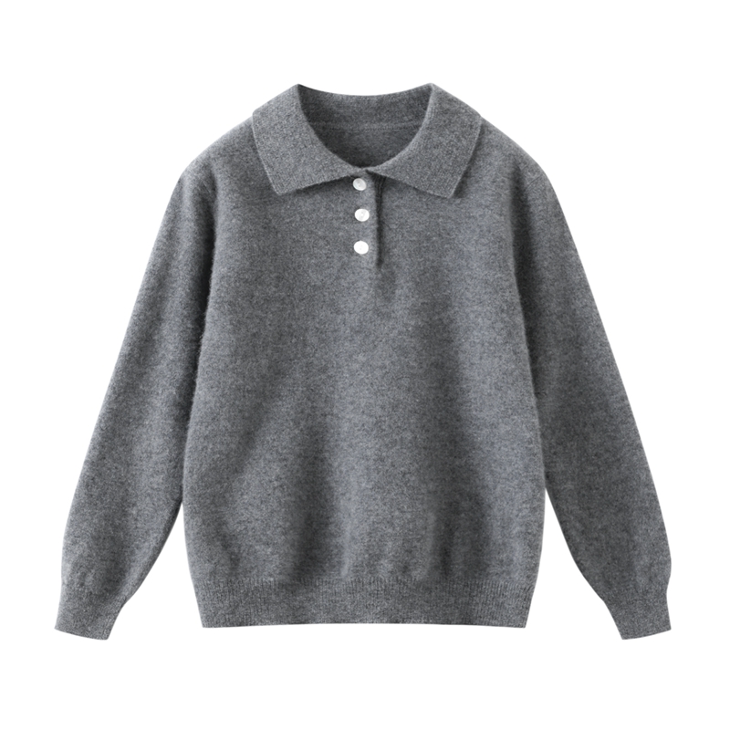 儿童100%羊毛衫纯色POLO领毛衣中大童针织衫长袖套头打底衫秋冬