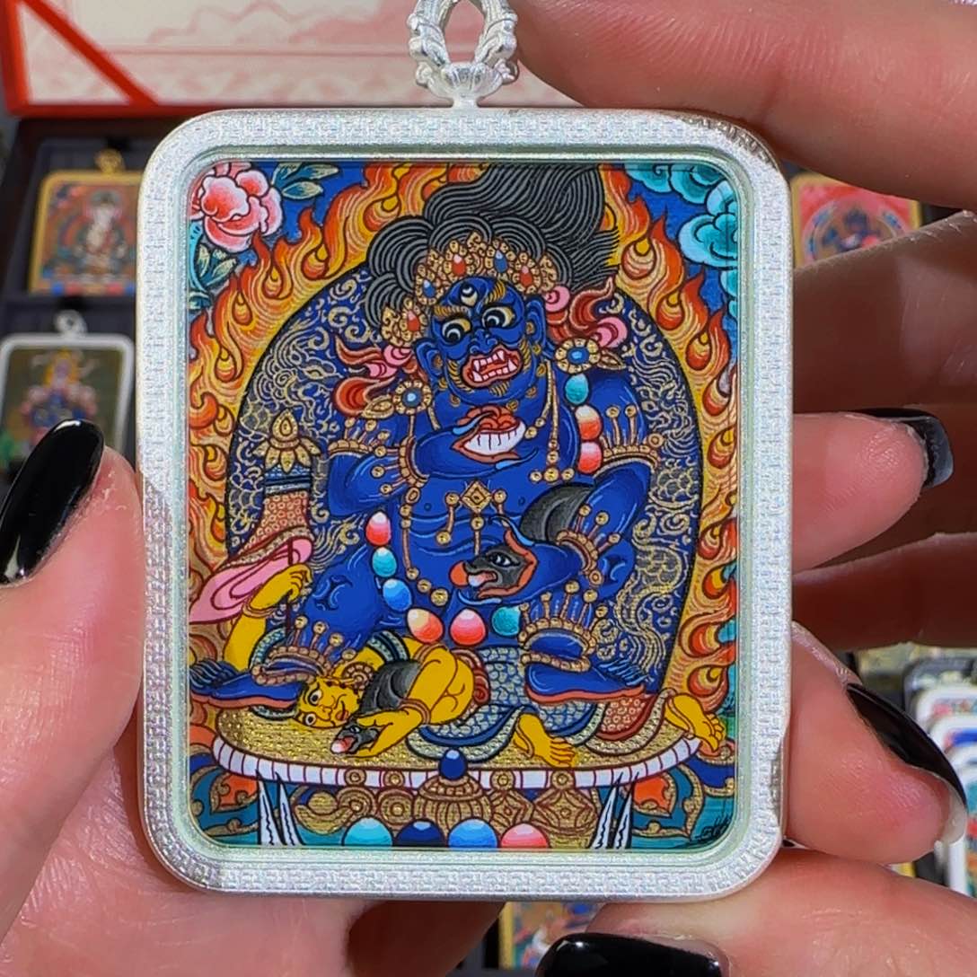 装裱画纯手绘天然矿料 黑c 普华东智绘