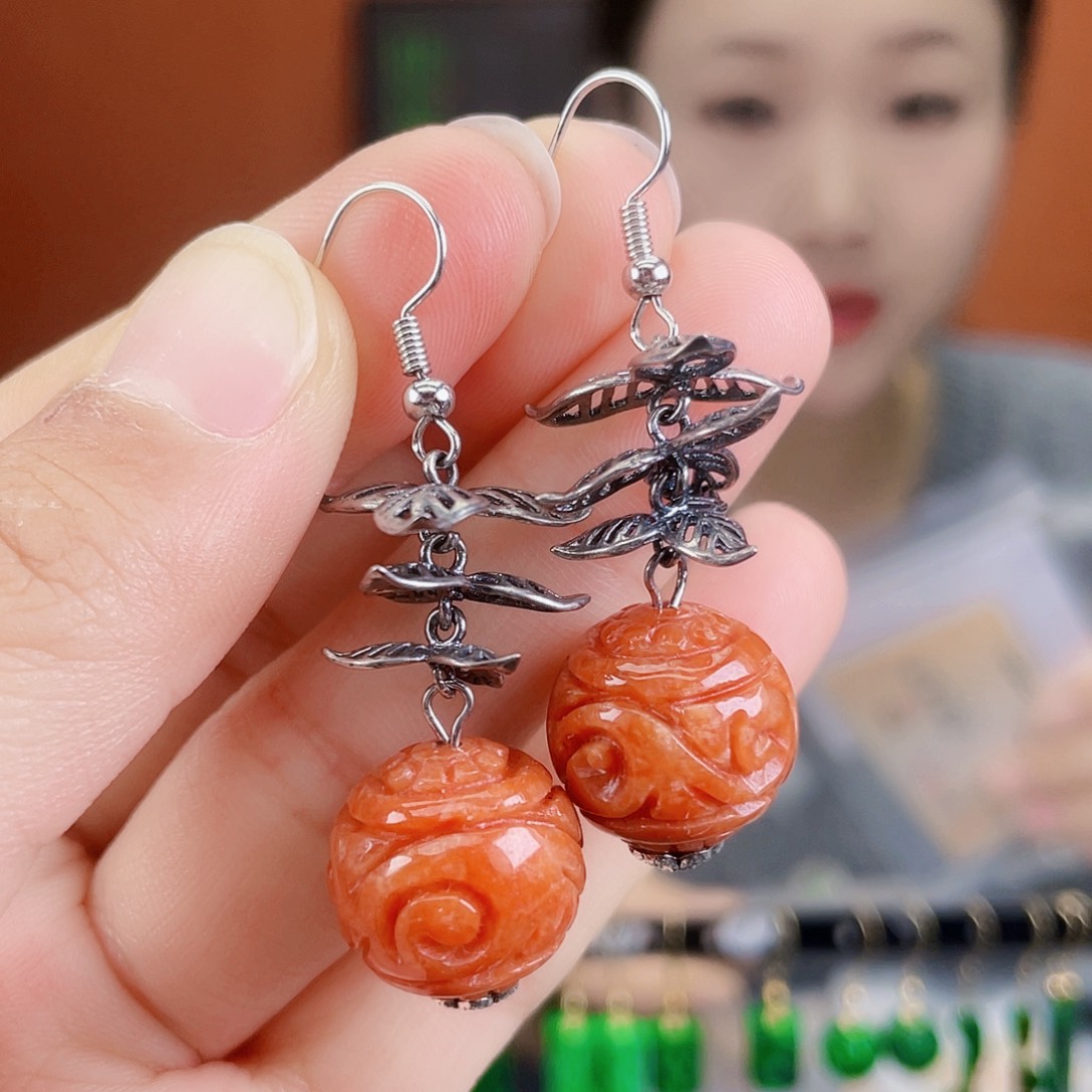 翡翠未镶嵌耳饰饰品
