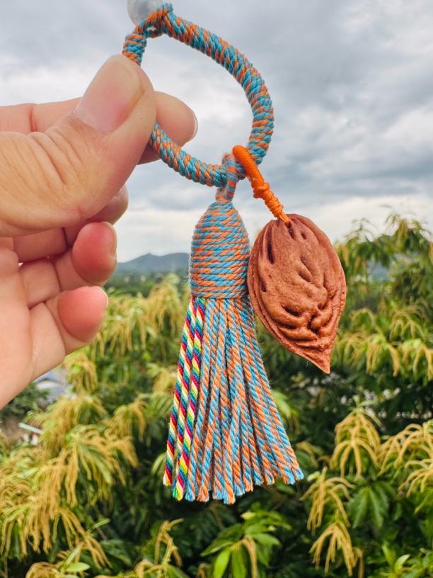 深山毛桃核原核指环扣流苏穗子藏式棉穗配饰钥匙扣吊坠