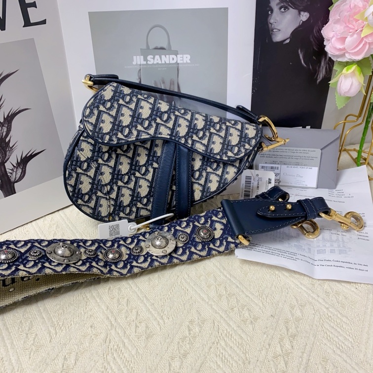 95新 DIOR/迪奥 马鞍包小号 重工肩带单肩女包14239909