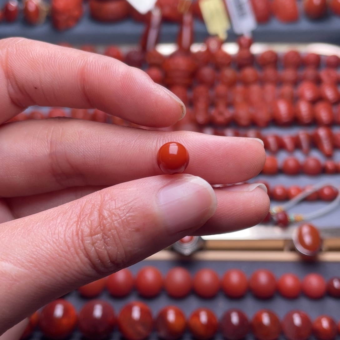 ****ᵘ南红玛瑙未镶嵌其他W7.3瓦西柿子红圆珠