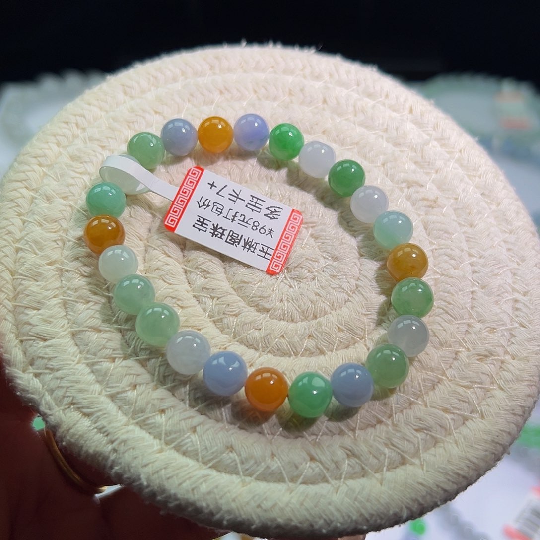 未镶嵌手链翡翠处理品不退不换，有瑕