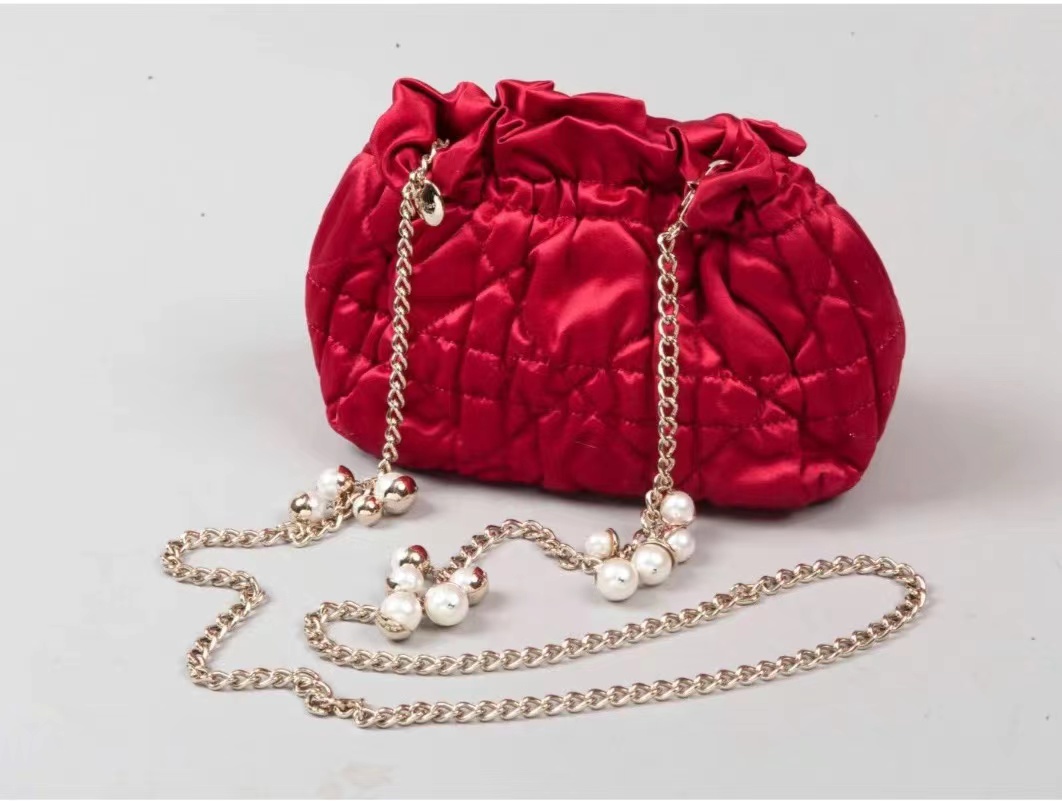 95新 DIOR/迪奥 红金珍珠福袋包 18cm 12530816