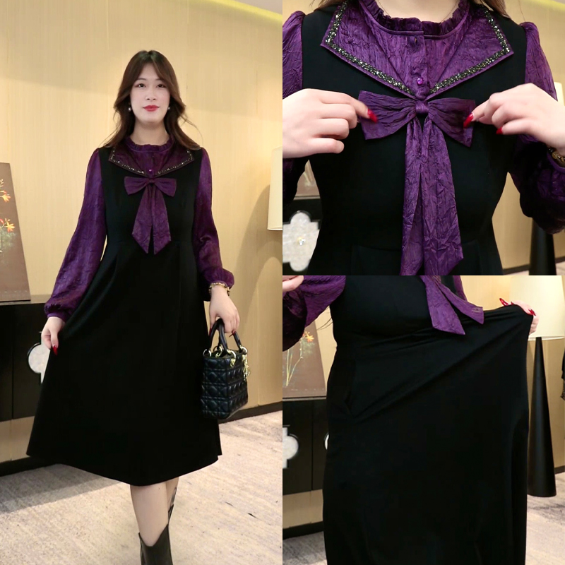 薇姐定制2026大码女装时尚新款洋气减龄显瘦连衣裙ZSX25A0654