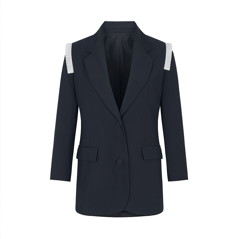 【诗语专属】商场同款肩部木耳边装饰简约西装N018A33307