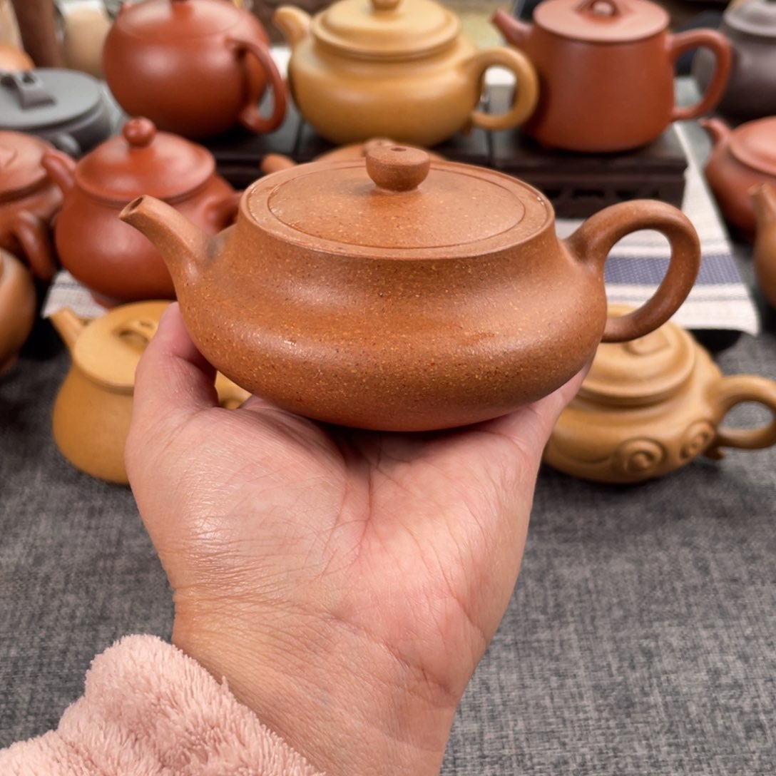 紫砂茶壶黄降坡桑盘全手30目200