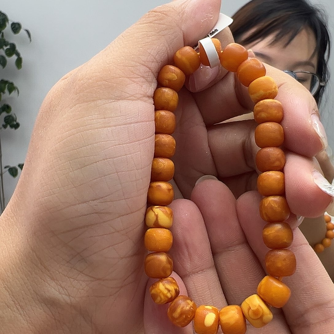手链琥珀未镶嵌橘皮手串卡8MM