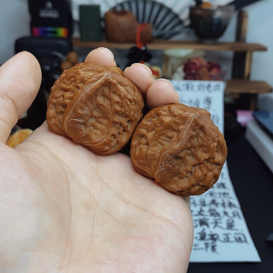 文玩核桃把件顽*磨盘半壁40