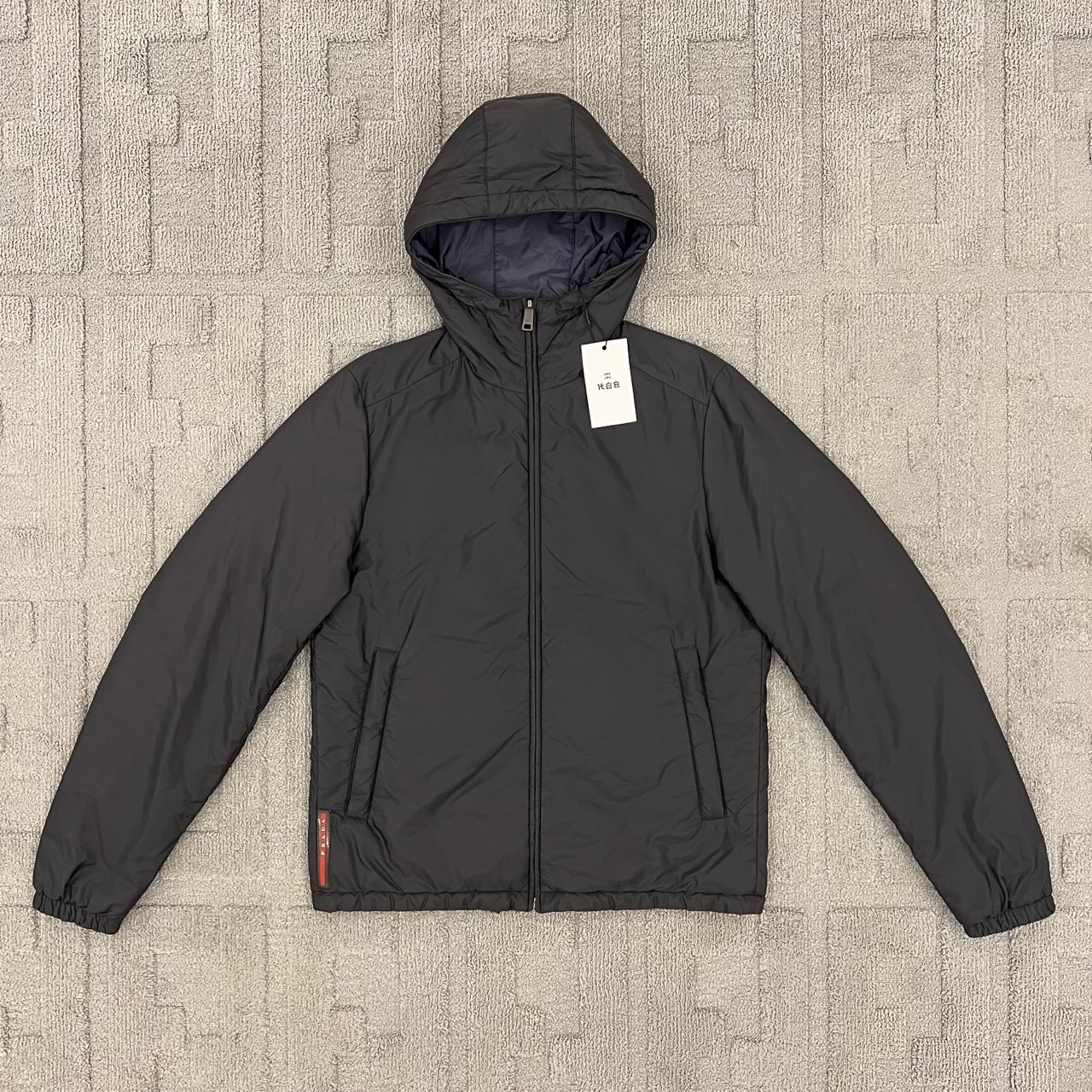 普拉达/胶条logo双面棉服外套/95新/尺码175/0884