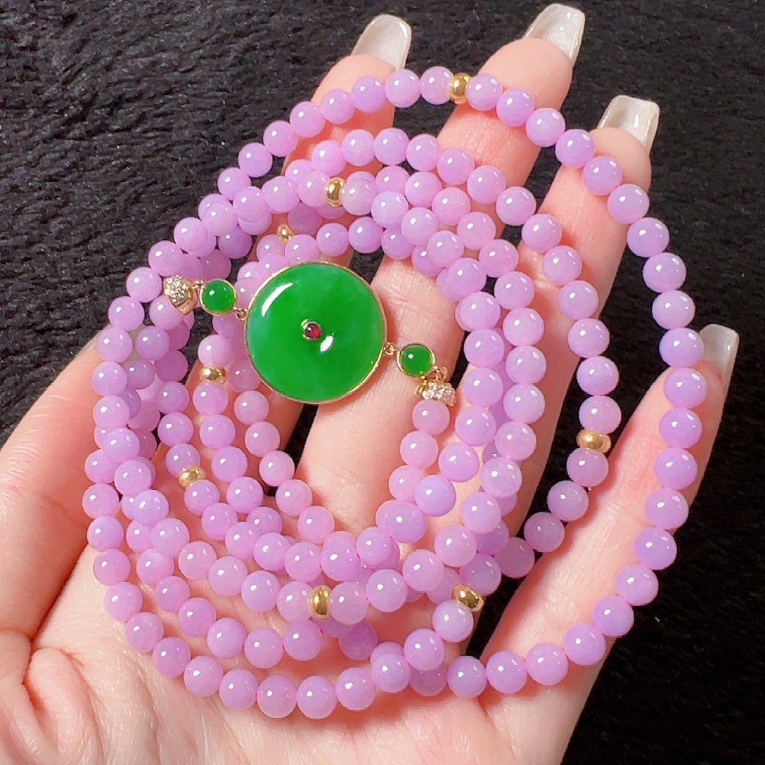 翡翠18K金镶嵌颈饰签收后24小时鉴赏期，过时不退