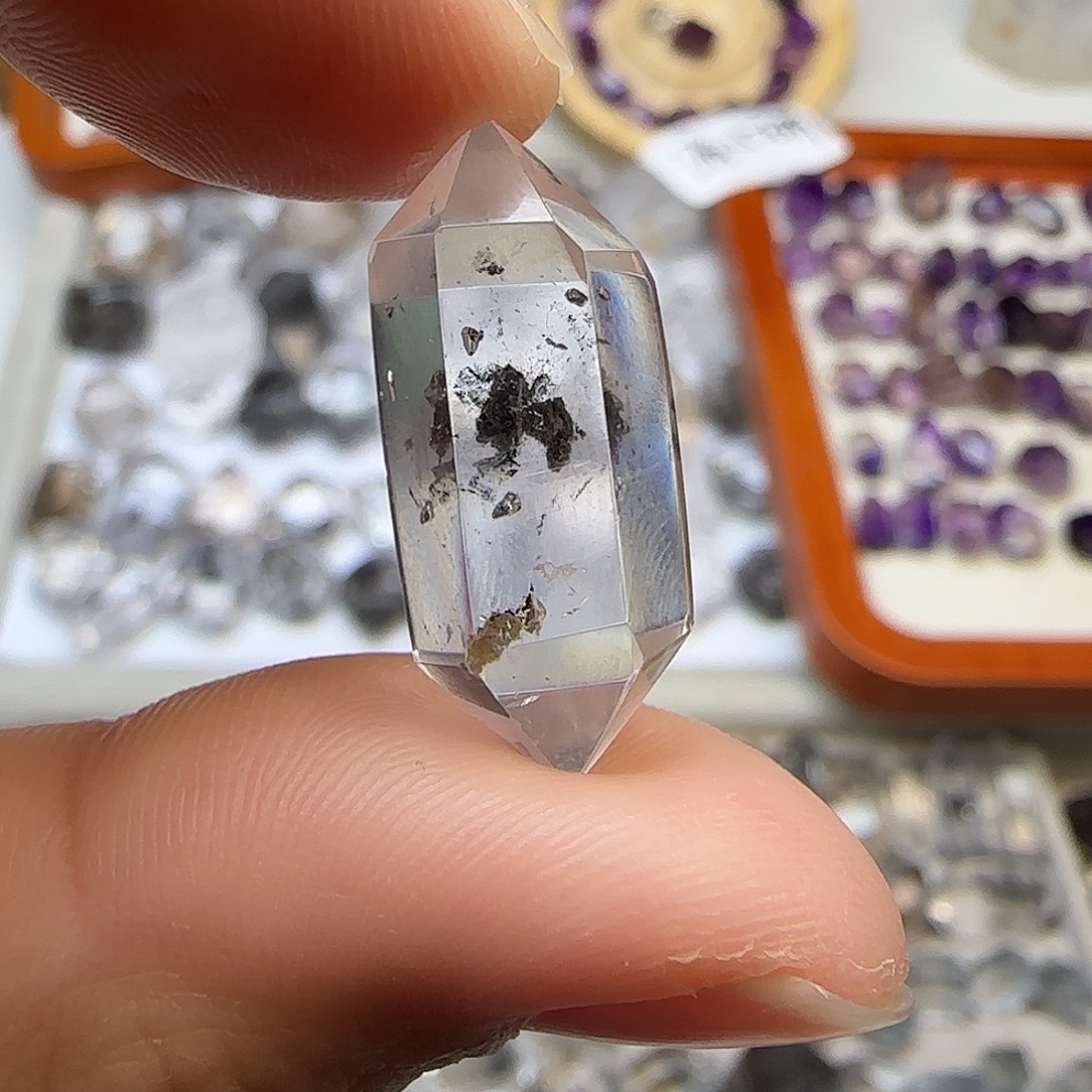 珠宝半成品未镶嵌水晶糖心双尖随形