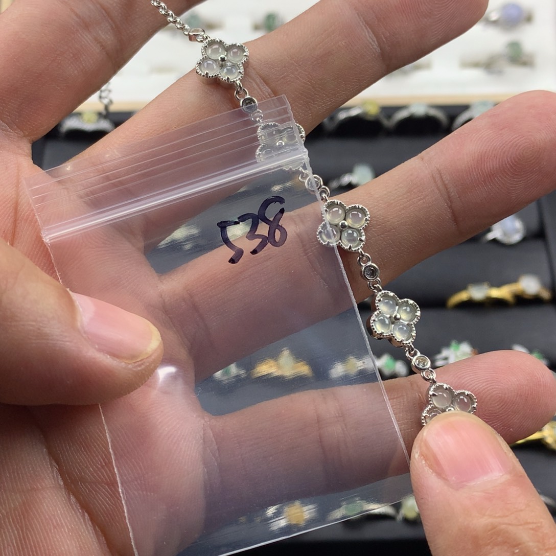 翡翠银S925镀金镶嵌戒指538