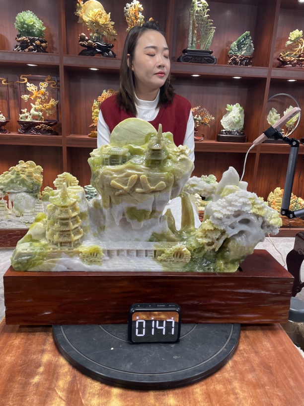 摆件新中式玄关山水摆件办公室摆件