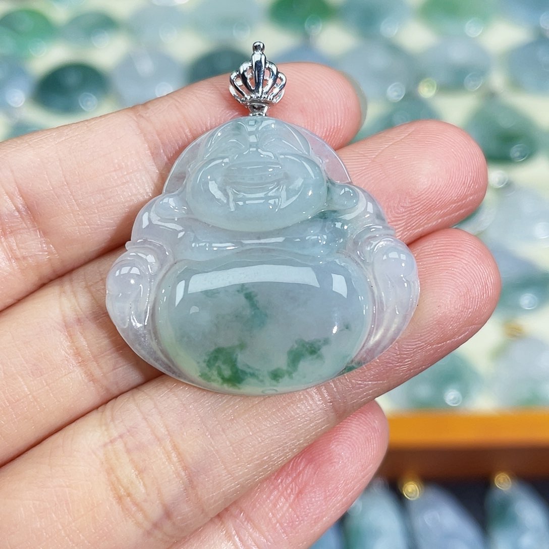 翡翠颈饰18K金镶嵌吊坠