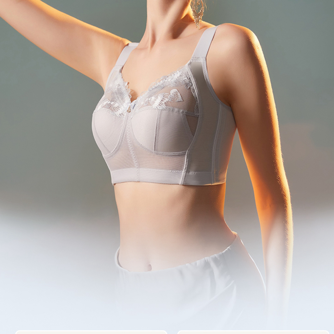 T69精灵之舞超薄蝴蝶结文胸大胸显小收副乳透气调整型内衣