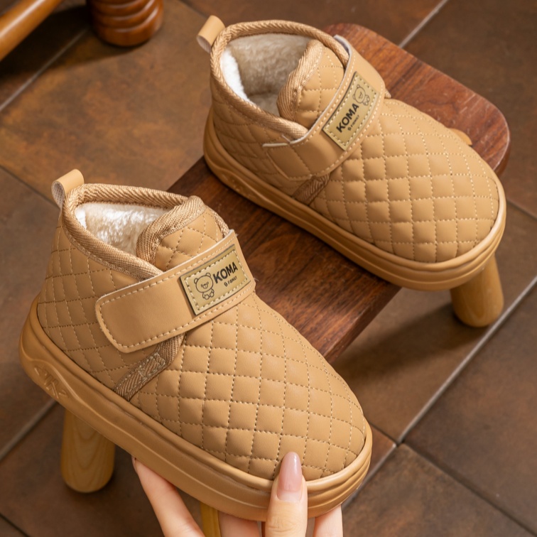 儿童棉鞋雪地靴男女通用冬季女平跟雪地靴宝宝防滑软底加厚雪地靴