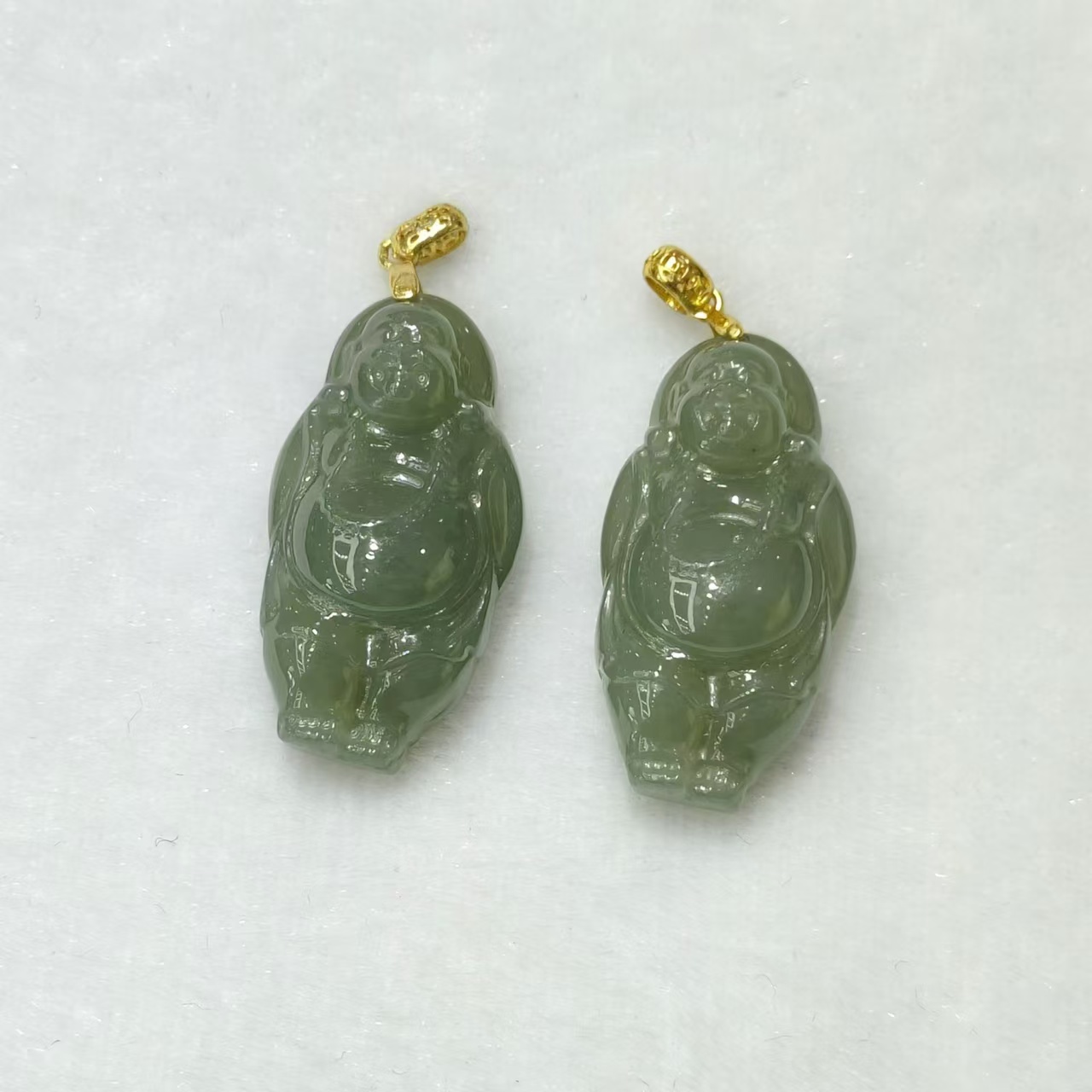 【老三珠宝】s925银和田玉逍遥佛吊坠赠链J1【多样性发其一】